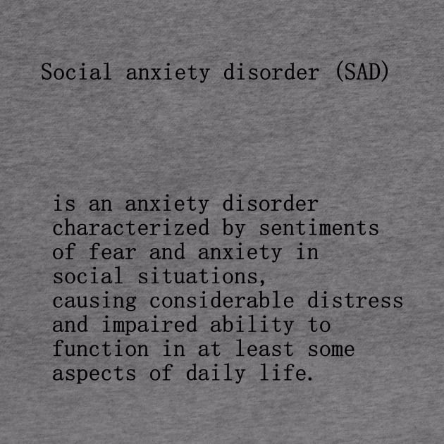 Social anxiety disorder SAD definition title by Demonic cute cat